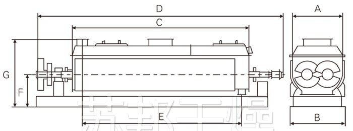空心桨叶干燥机结构示意图